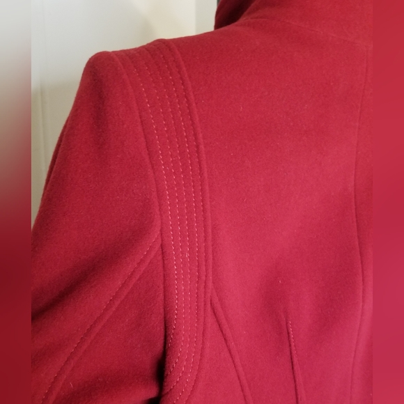 Fleet Street Red Wool Midi Driving Coat - Picture 9 of 16
